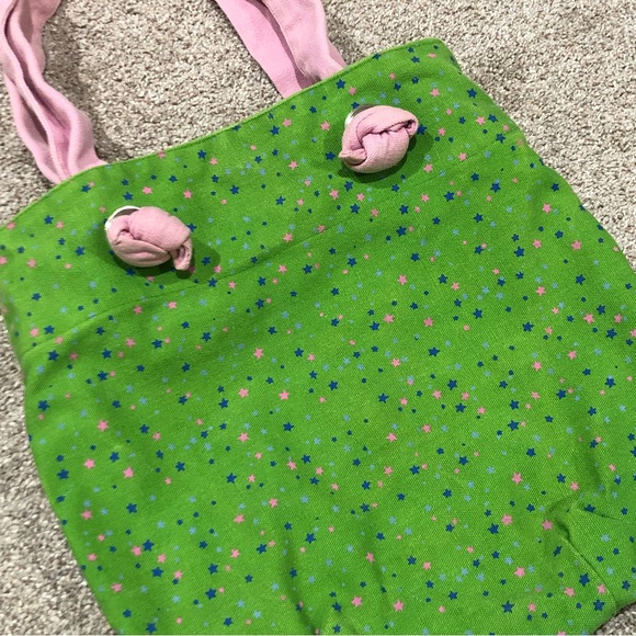 Green Star Print Canvas Tote Bag - Picture 1 of 11